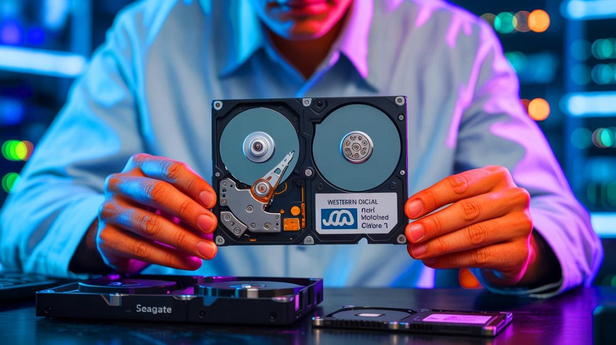 Amazon Scandal Unveiled: “These Are Deceptive Tactics” Say Experts on Fake New Hard Drives Hiding Recycled Parts Illustration of refurbished hard drives sold as new on Amazon.
