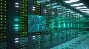 Illustration of a cyberattack on a telecommunications company exposing sensitive customer data.