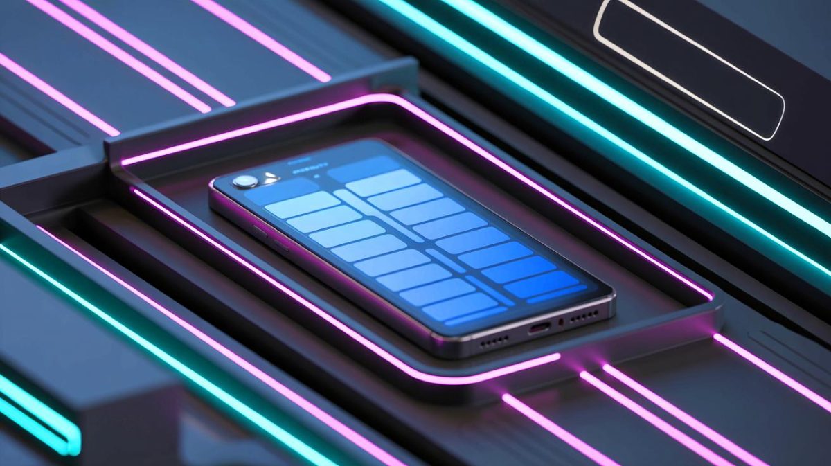 Illustration of the iPhone 17 Air's ultra-thin design and advanced battery technology.