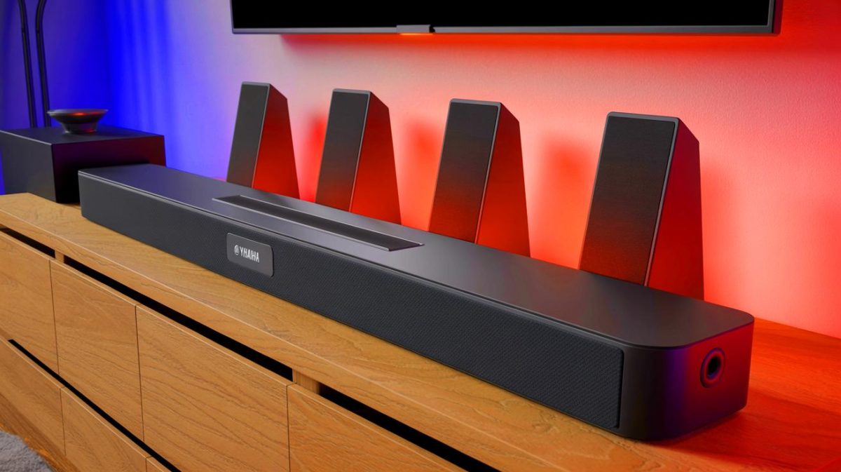 Yamaha’s New Soundbar Stuns Audio World: “Samsung’s Technology Feels Ancient” Says Top Expert in Audio Excellence Illustration of Yamaha True X Surround 90A soundbar with multiple up-firing speakers.