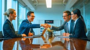 Illustration of Com Laude's acquisition of Markmonitor from Newfold Digital.