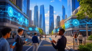Illustration of Huawei's 5G-Advanced Technology Integrating Artificial Intelligence for Global Connectivity.