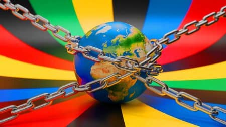 Illustration of global internet freedom decline in 2025.